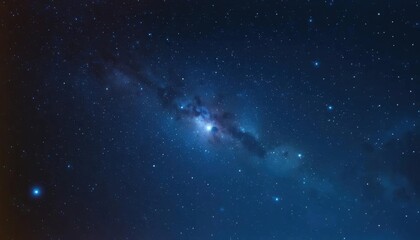 Fototapeta premium Deep Azure Galaxy: Celestial Swirls of Starlight and Cosmic Dust.