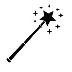 Silhouette vector illustration of a Magic Wand icon on a white background 