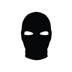 Silhouette vector illustration of a Masked Face on a white background
