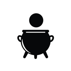 Silhouette vector illustration of a Moon Cauldron icon on a white background 