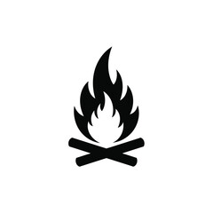 Silhouette vector illustration of a Ritual Fire icon on a white background 