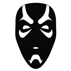 Silhouette vector illustration of a Scary Movie Mask icon on a white background 