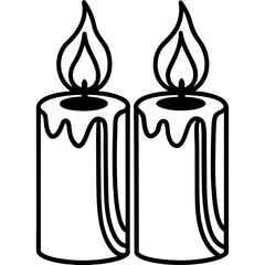 vector illustration of a burning candle