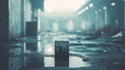 Abandoned Industrial Building in the Fog