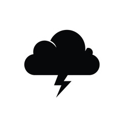 Silhouette vector illustration of a Thunder Cloud icon on a white background 