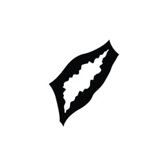 Obraz premium Silhouette vector illustration of a Torn Flesh icon on a white background
