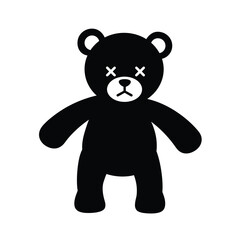 Silhouette vector illustration of a Twisted Teddy icon on a white background 