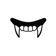 Silhouette vector illustration of a Vampire Teeth icon on a white background 