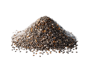 Chia Seeds Isolated on Transparent Background