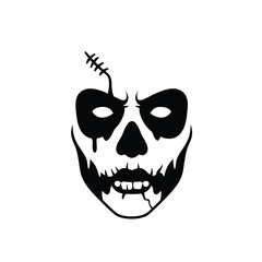 Silhouette vector illustration of a Zombie Makeup icon on a white background 