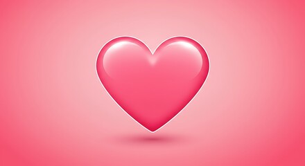 Blushing Pink Heart: 3D Render, Soft Glow AI Generated