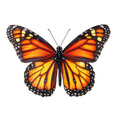 Fototapeta premium A Radiant Monarch Butterfly Fluttering Through Isolated on Transparent Background