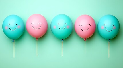 Happy Balloons Pastel Background.