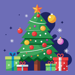 christmas tree and gifts