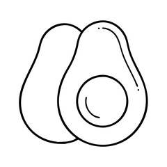 avocado icon, avocado line art - simple line art of avocado, perfect for avocado logos and icons