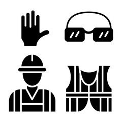 Worker with Safety Gear Icon