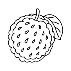 cherimoya fruit icon, cherimoya fruit line art - simple line art of cherimoya fruit, perfect for cherimoya fruit logos and icons