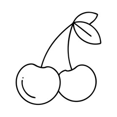 cherry icon, cherry line art - simple line art of cherry, perfect for cherry logos and icons