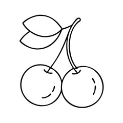 cherry icon, cherry line art - simple line art of cherry, perfect for cherry logos and icons