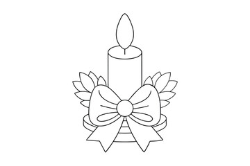 Christmas candle coloring page for kids 