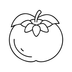 fuyu persimmon icon, fuyu persimmon line art - simple line art of fuyu persimmon, perfect for fuyu persimmon logos and icons