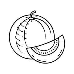 honeydew melon icon, honeydew melon line art - simple line art of honeydew melon, perfect for honeydew melon logos and icons