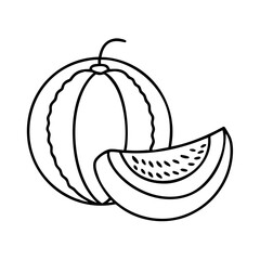 honeydew melon icon, honeydew melon line art - simple line art of honeydew melon, perfect for honeydew melon logos and icons