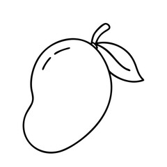 mango icon, mango line art - simple line art of mango, perfect for mango logos and icons