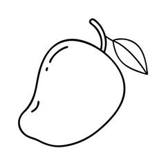 mango icon, mango line art - simple line art of mango, perfect for mango logos and icons