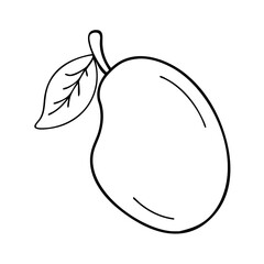 mango icon, mango line art - simple line art of mango, perfect for mango logos and icons