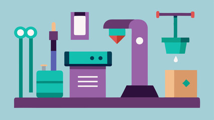 PostProcessing Station A setup showing various postprocessing tools like polishing equipment and cleaning materials next to a freshly printed jewelry item.