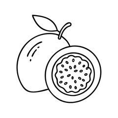 passion fruit icon, passion fruit line art - simple line art of passion fruit, perfect for passion fruit logos and icons