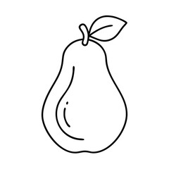 pear icon, pear line art - simple line art of pear, perfect for pear logos and icons