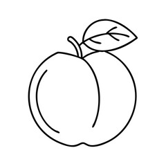 peach icon, peach line art - simple line art of peach, perfect for peach logos and icons