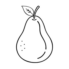 pear icon, pear line art - simple line art of pear, perfect for pear logos and icons