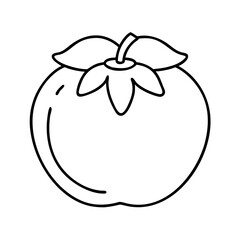 persimmon fruit icon, persimmon fruit line art - simple line art of persimmon fruit, perfect for persimmon fruit logos and icons