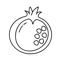 pomegranate icon, pomegranate line art - simple line art of pomegranate, perfect for pomegranate logos and icons