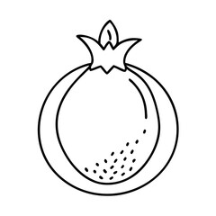 pomegranate icon, pomegranate line art - simple line art of pomegranate, perfect for pomegranate logos and icons