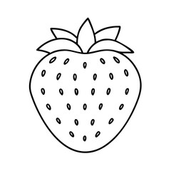 strawberry icon, strawberry line art - simple line art of strawberry, perfect for strawberry logos and icons