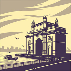 arc de triomphe paris vector illustration 