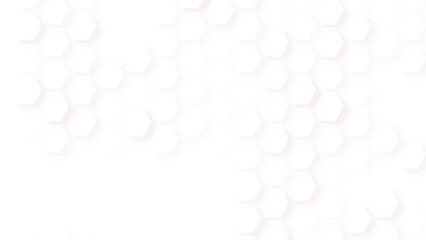 Abstract. Embossed Hexagon , honeycomb white Background ,light and shadow ,Vector. 