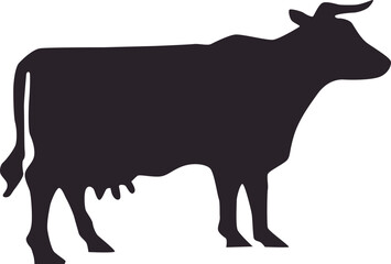 A pictogram showing a cattle cow symbol used in road traffic signs.