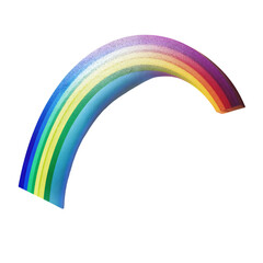 Vibrant Perfectly Arched Rainbow with Vivid Colors Isolated on Transparent Background