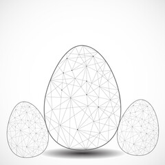 Easter eggs form lines and triangles. Polygonal style. Vector illustration design concept Happy Easter