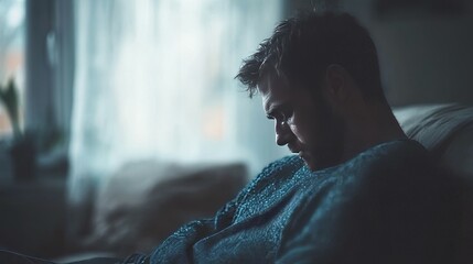 Man in Deep Reflection: A Moment of Sadness