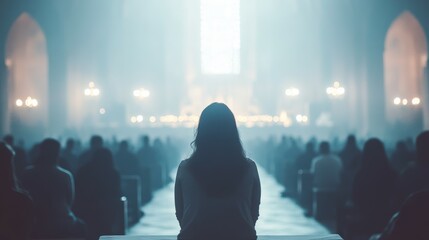 Silent Prayer in a Church