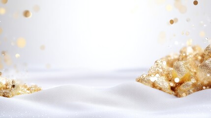 Elegant gold accents on a soft white backdrop