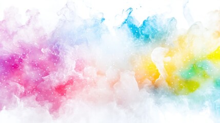 Obraz premium Abstract watercolor cloudscape with soft colors and sparkles