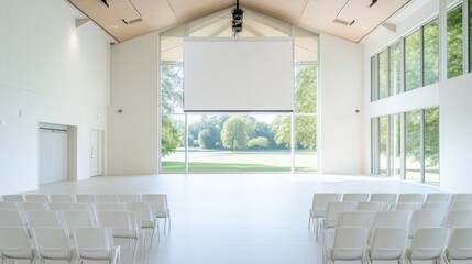 Modern, bright event space with panoramic views