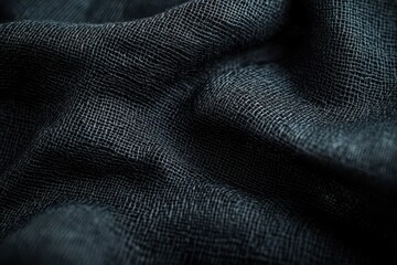 Black grey silk fabric texture background 
